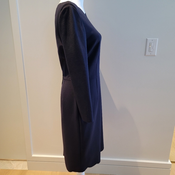 VALENTINO NAVY BLUE MIDI WOOL DRESS - Picture 3 of 8